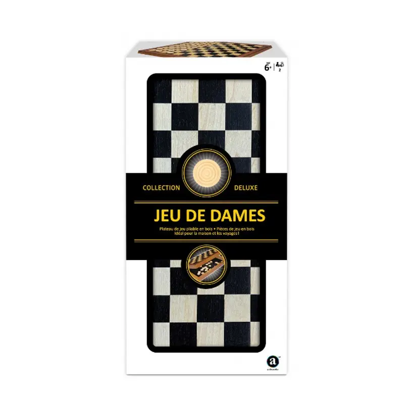 Jeu de Dames en Bois Pliable - Deluxe