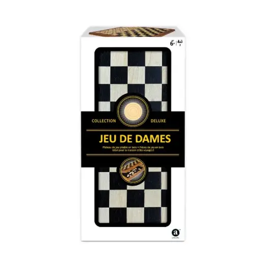 [4911] Jeu de Dames en Bois Pliable - Deluxe